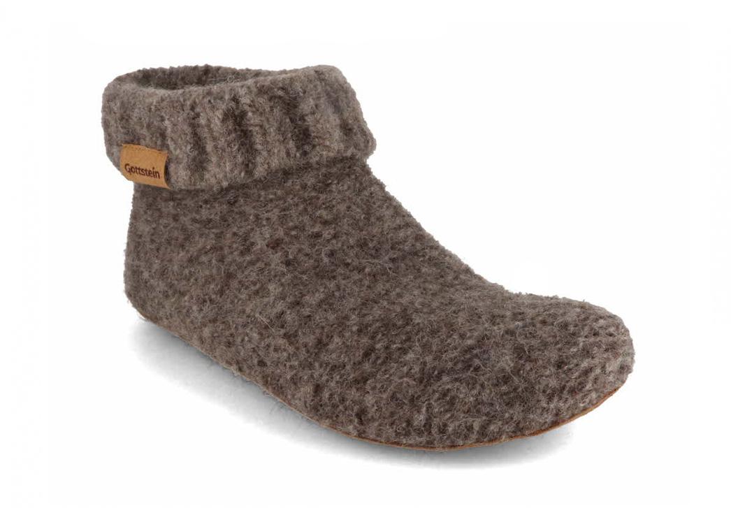 Gottstein Strik Boot Hjemmesko, brunmeleret