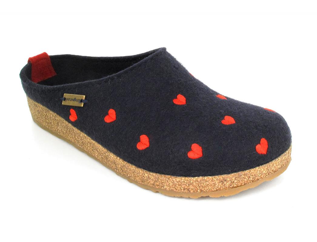 HAFLINGER Damer-Filtpantoffler Grizzly Cuoricino, mellembl�