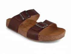 HAFLINGER �kologisk sandal til m�nd Andrea, brun country