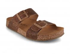 HAFLINGER damesandal Bio Andrea, brun raie