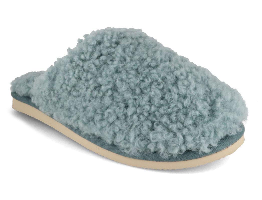 Thies� Dame Hjemmesko af lammeskind Fluffy Shearling, isbl�