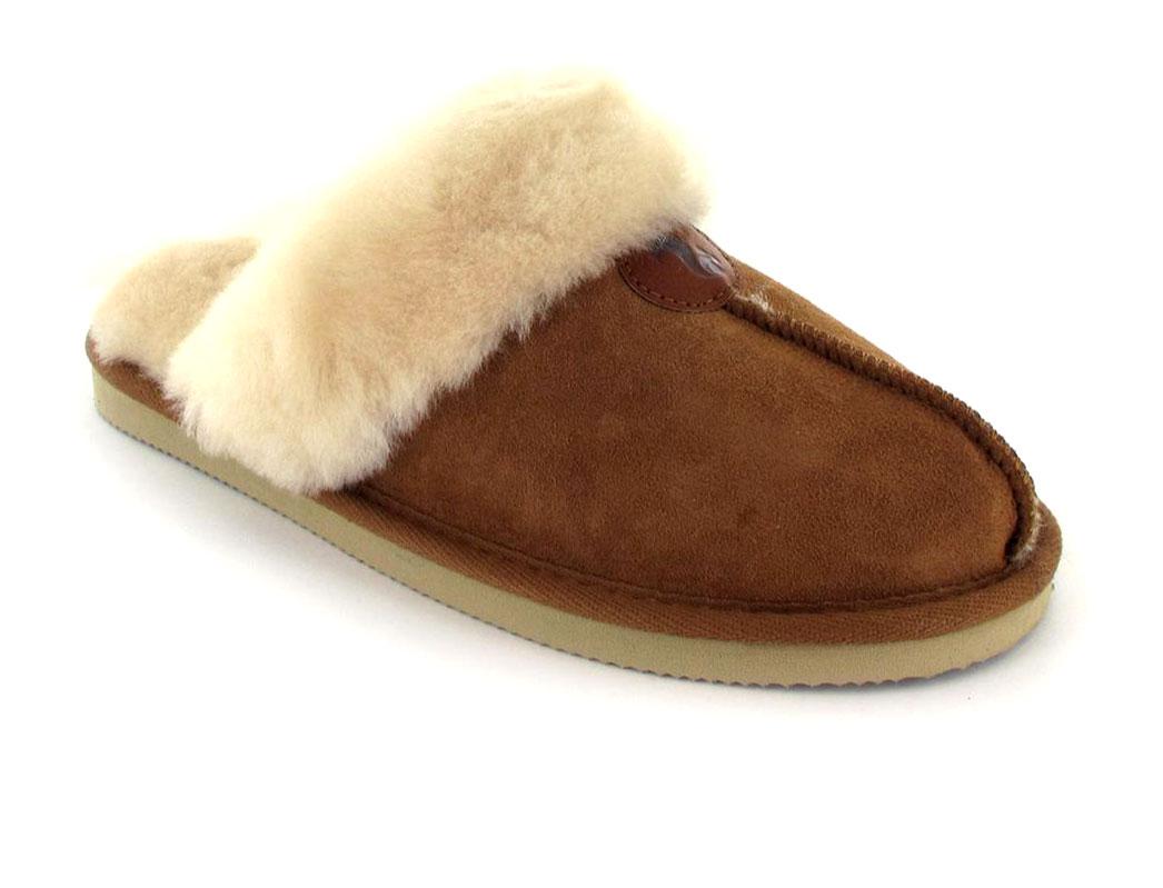 Thies� Sheepskin Dames Pantoffel, kastanje