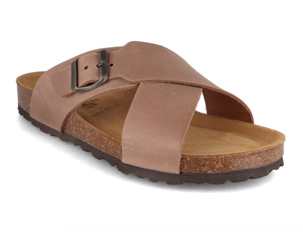 Tuffeln� Anatomiske L�der Kork Sandaler �Sylt� Kryds Sandal, Beige