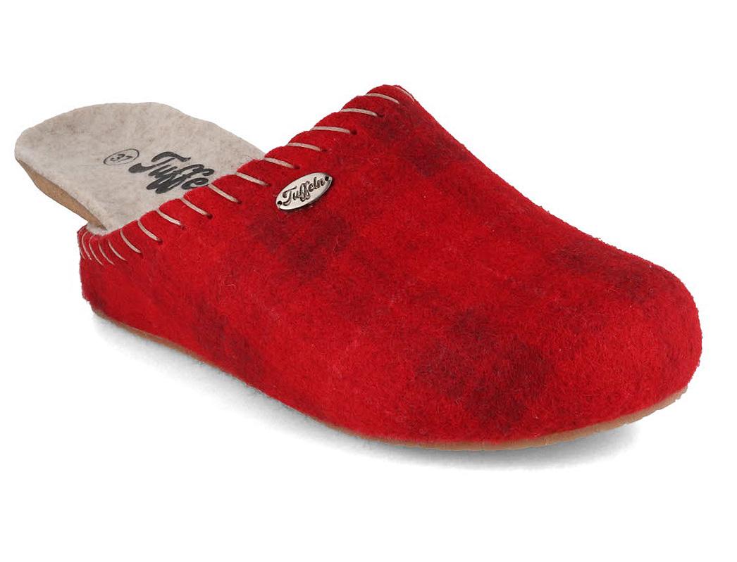 Tuffeln� Dames Filtpantoffler med Korkfodseng �Auszeit�, R�dternet