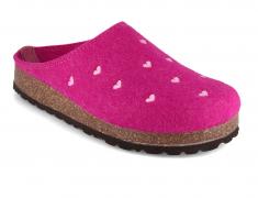 Tuffeln damet�fler i filt med hjerter, fuchsia