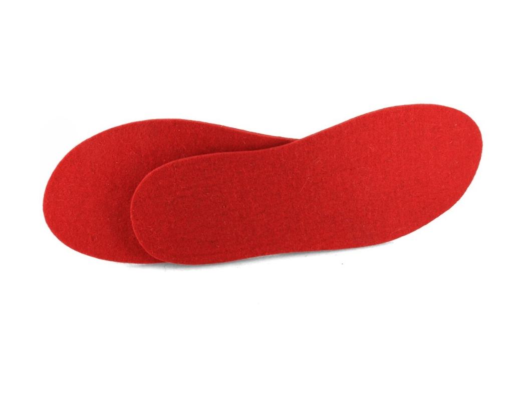 WoolFit� Klassiske To-Farvede Filts�ler Udskifteligt Fodindl�g, R�d-Orange