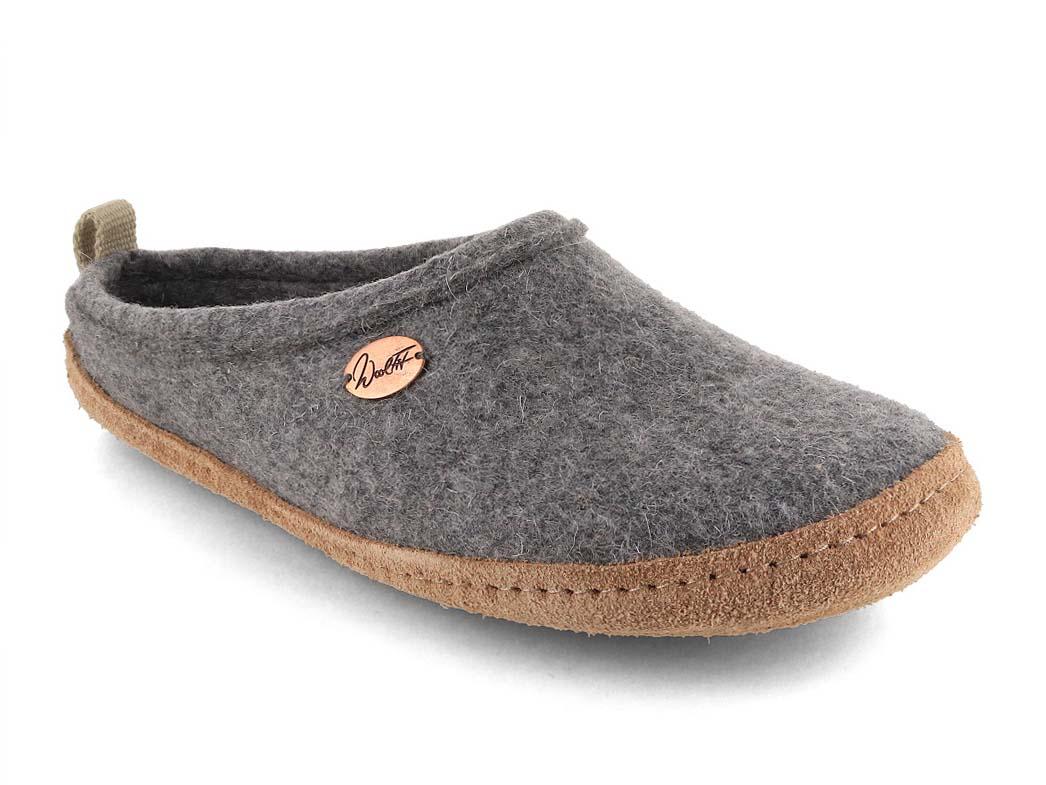 WoolFit� Tundra B�redygtige Filtpantoffler, lysegr�