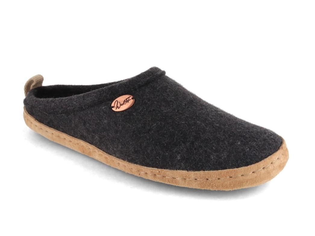 WoolFit� Tundra B�redygtige Filtpantoffler, m�rkegr�