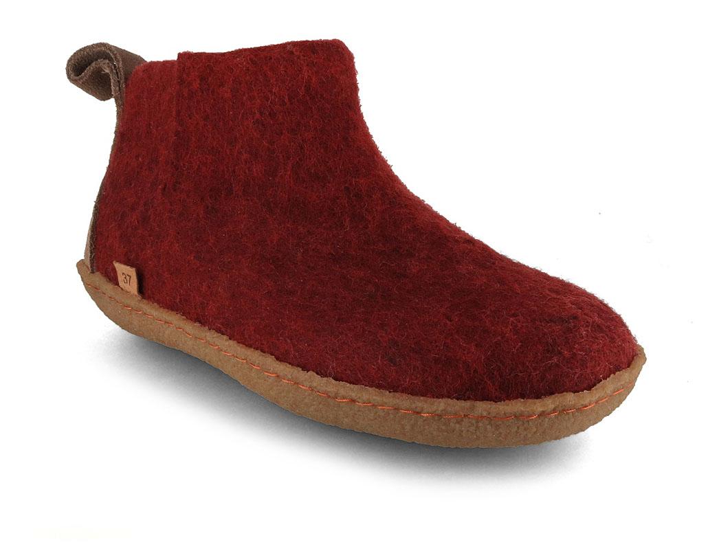 WoolFit� Yeti Barfodshjemmesko med Naturgummis�l, m�rker�d