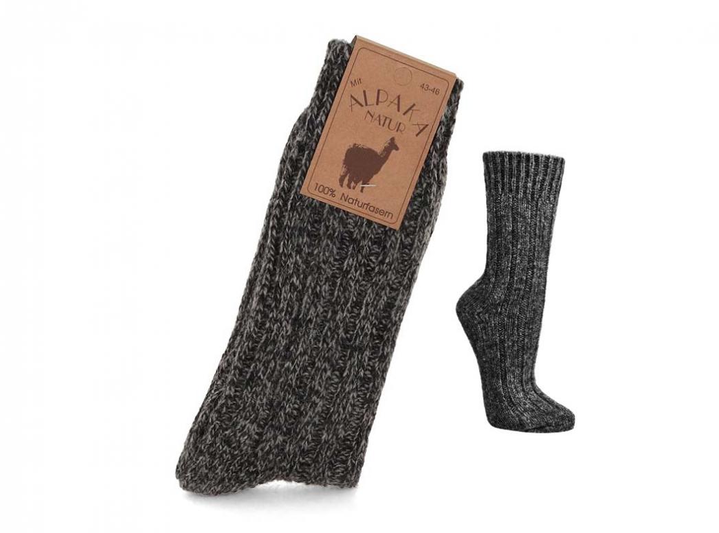 WoolFit� alpaka-uldsokker lavet af 100 % naturlig uld, ekstra varme, gr�melerede