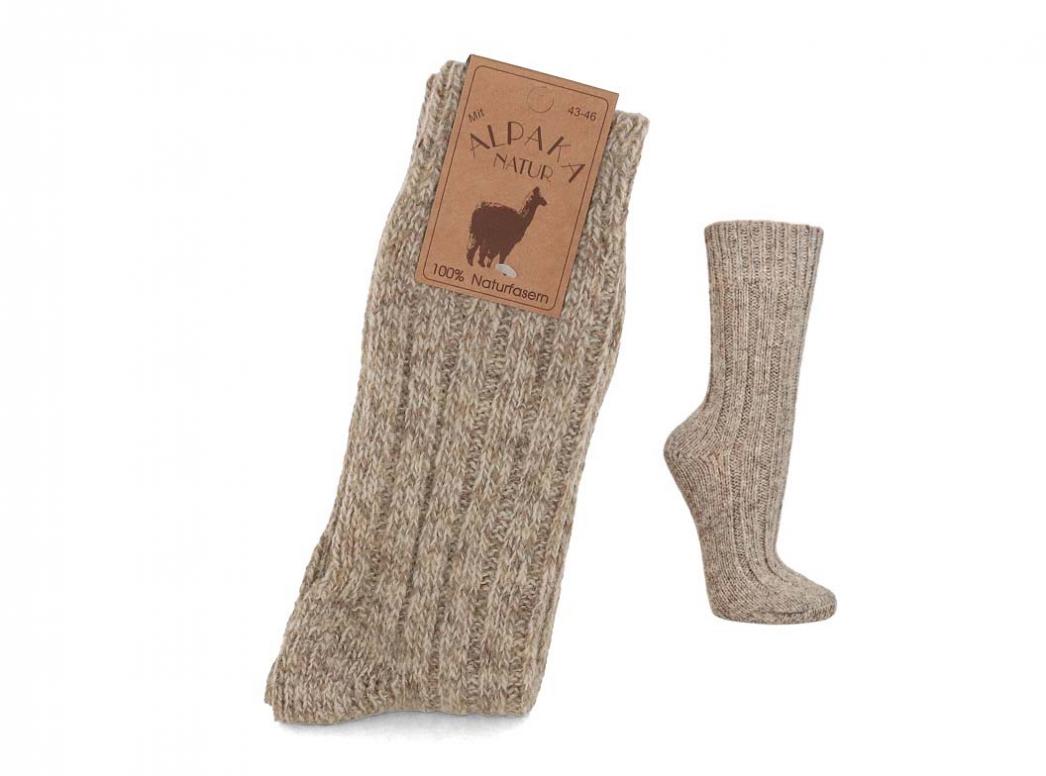 WoolFit� alpaka-uldsokker lavet af 100 % naturlig uld, ekstra varme, m�rkede