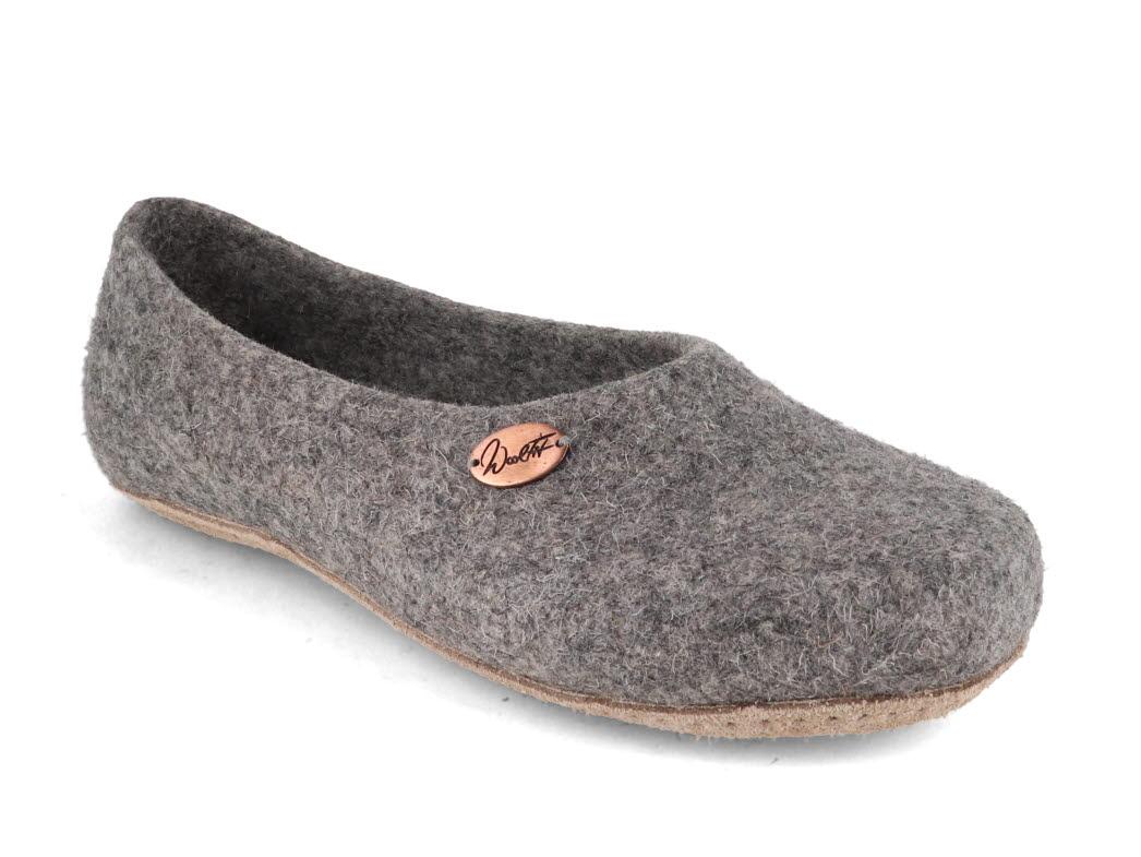 WoolFit� h�ndfiltet ballerinasko, lysegr�