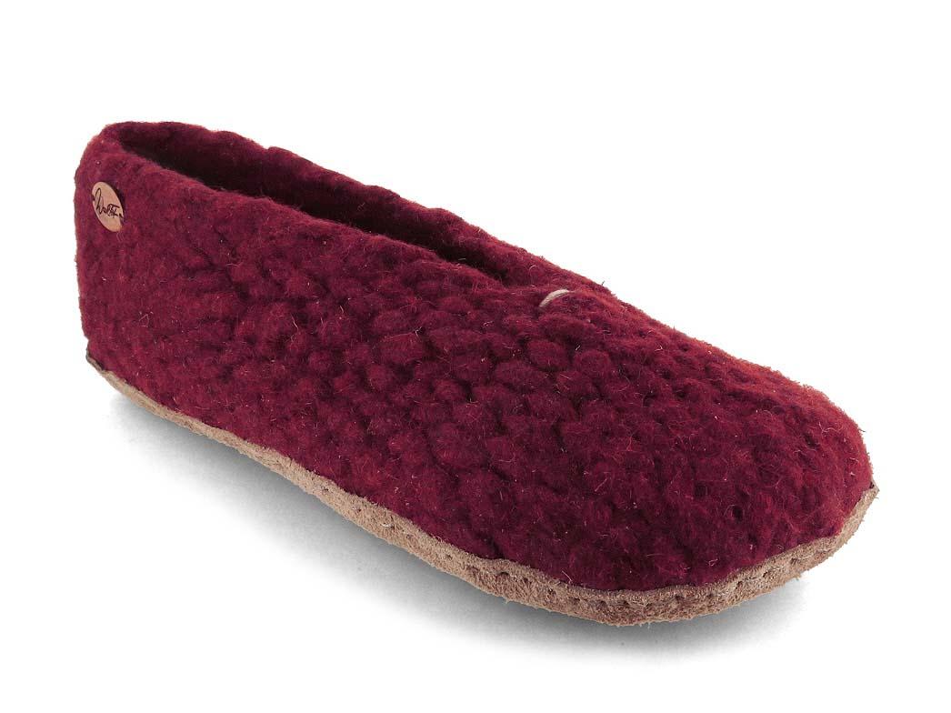 WoolFit� h�ndv�vede hjemmesko til damer Woolies, bordo