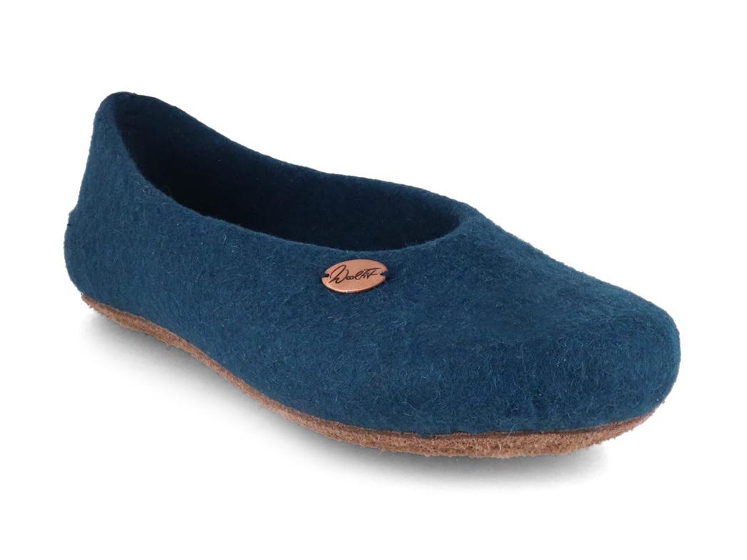 WoolFit� hjemmesko til damer Ballerina, bl�